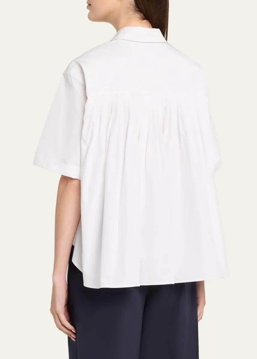 Lafayette 148 New York Pleated Cotton Shirt | Thumbnail 3