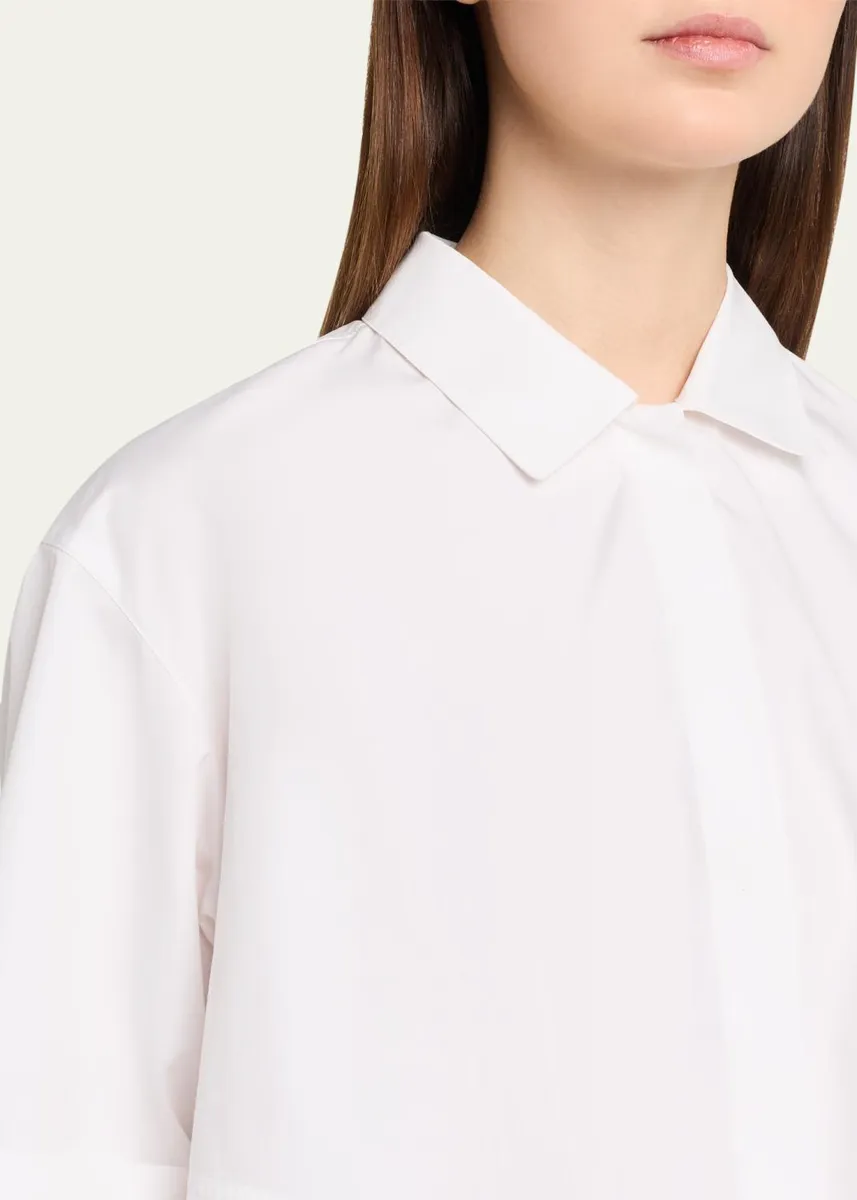 Lafayette 148 New York Pleated Cotton Shirt | Thumbnail 5
