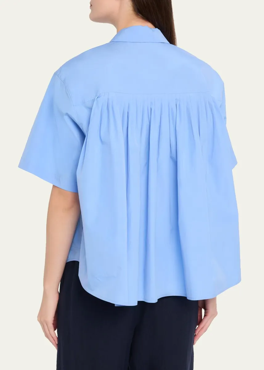 Lafayette 148 New York Pleated Cotton Shirt | Thumbnail 7