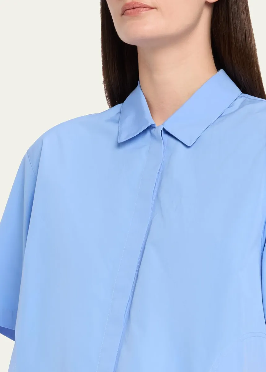 Lafayette 148 New York Pleated Cotton Shirt | Thumbnail 9