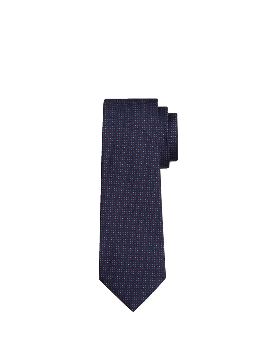 Kiton Men's Micro-Geometric Silk Sevenfold Tie | Thumbnail 2 Kiton Men's Micro-Geometric Silk Sevenfold Tie | Thumbnail 2