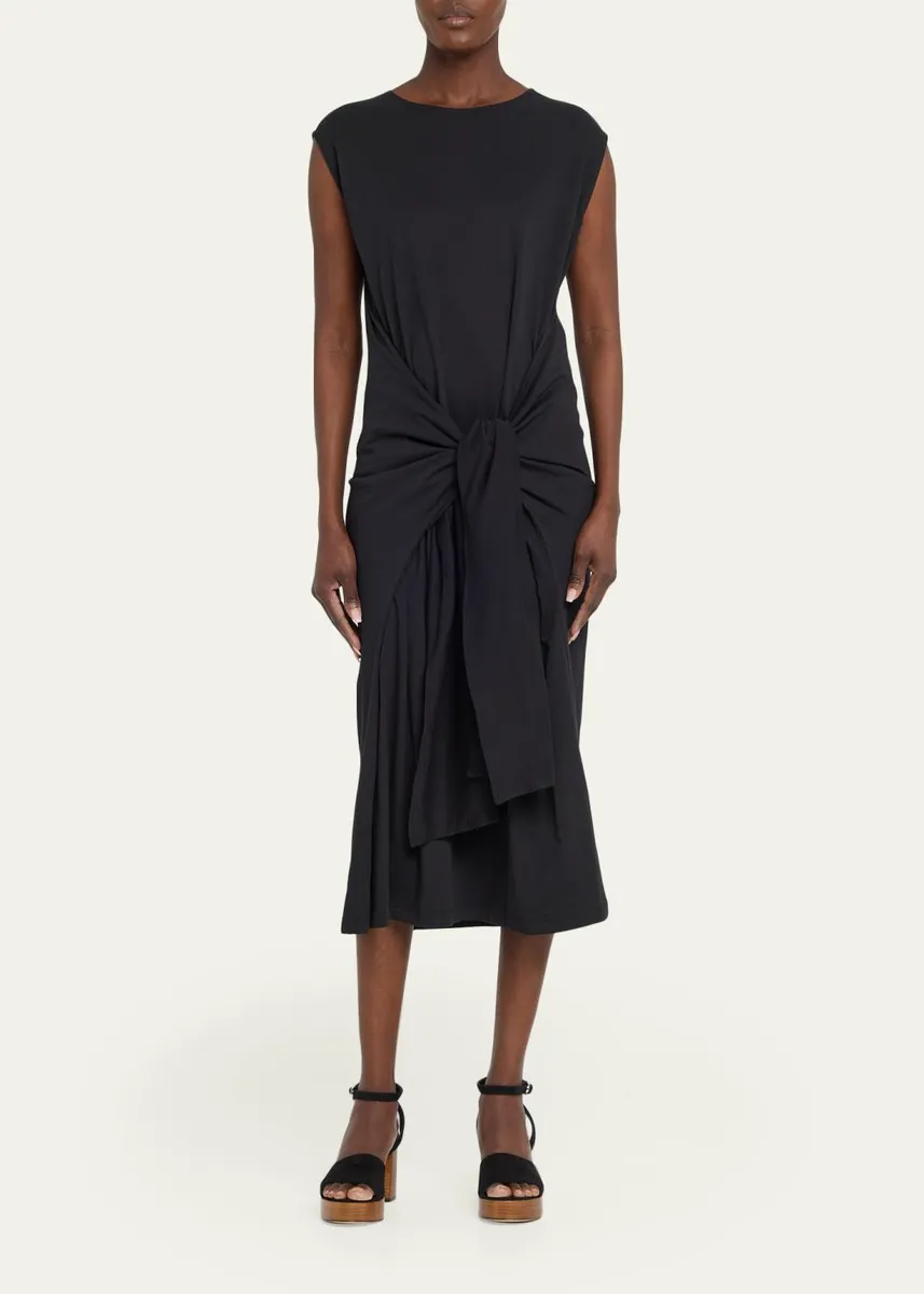 TOTEME Tie-Waist Cotton Jersey Dress | Thumbnail 2 TOTEME Tie-Waist Cotton Jersey Dress | Thumbnail 2