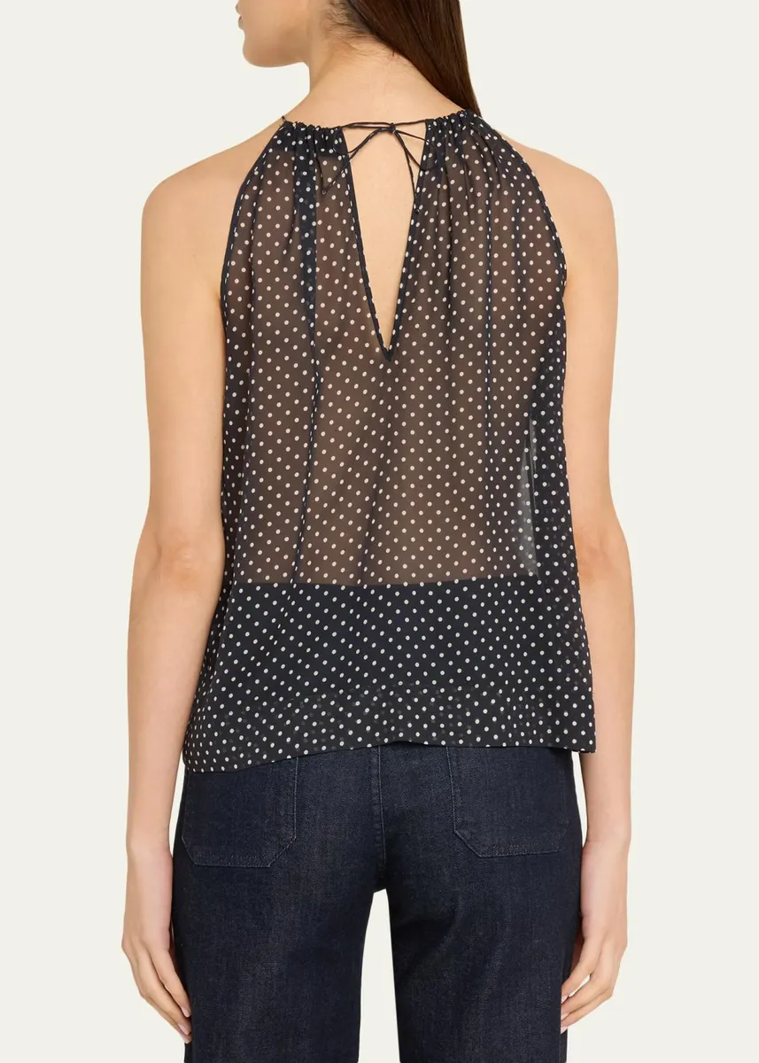 Nili Lotan Nikki Silk Polka Dot Halter Top | Thumbnail 3