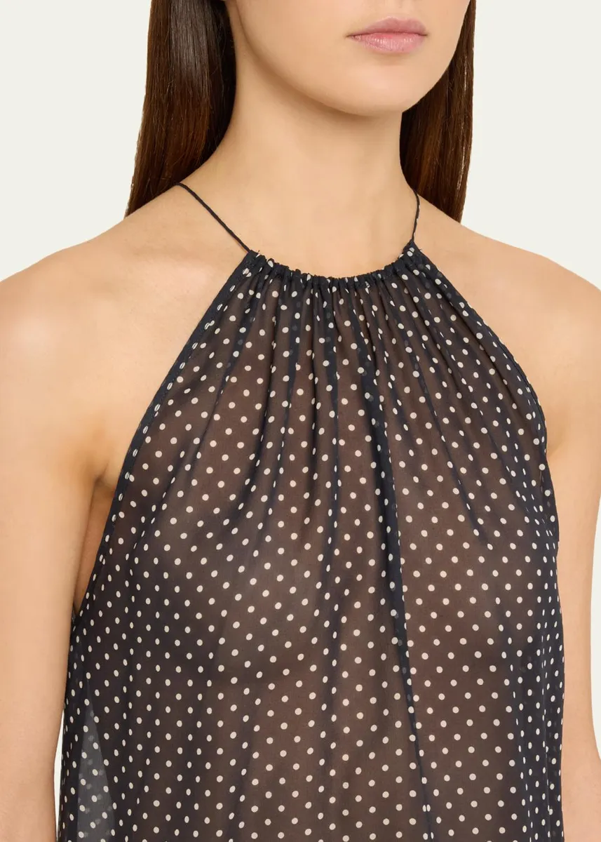 Nili Lotan Nikki Silk Polka Dot Halter Top | Thumbnail 5