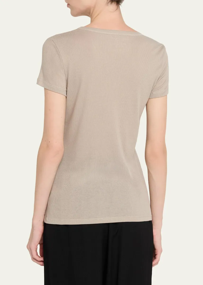 MAJESTIC FILATURES Lyocell Cotton Baby Rib Knit T-Shirt | Thumbnail 3
