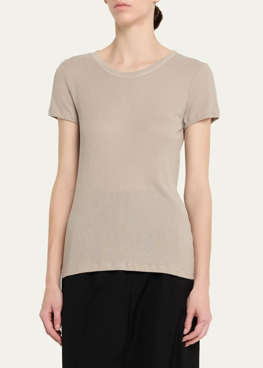 MAJESTIC FILATURES Lyocell Cotton Baby Rib Knit T-Shirt | Thumbnail 4