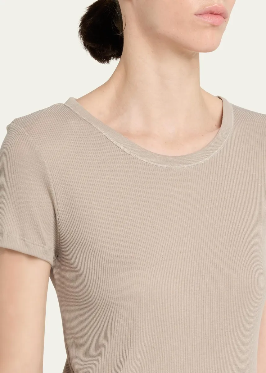 MAJESTIC FILATURES Lyocell Cotton Baby Rib Knit T-Shirt | Thumbnail 5