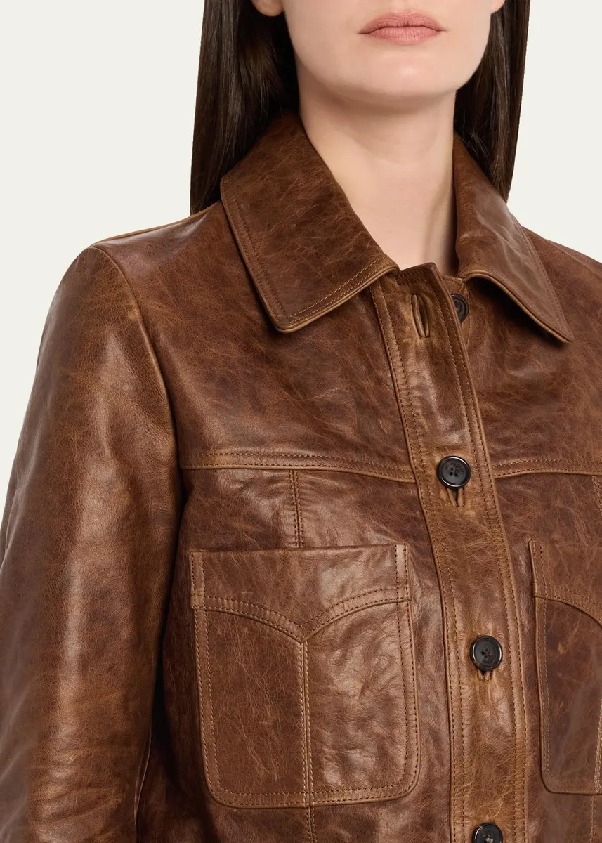 Nili Lotan Susannah Short Leather Jacket | Thumbnail 5 Nili Lotan Susannah Short Leather Jacket | Thumbnail 5
