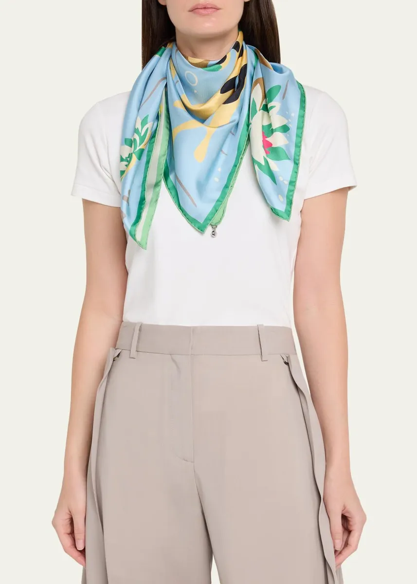 Loewe x Paula's Ibiza Frog-Print Silk Scarf | Thumbnail 3