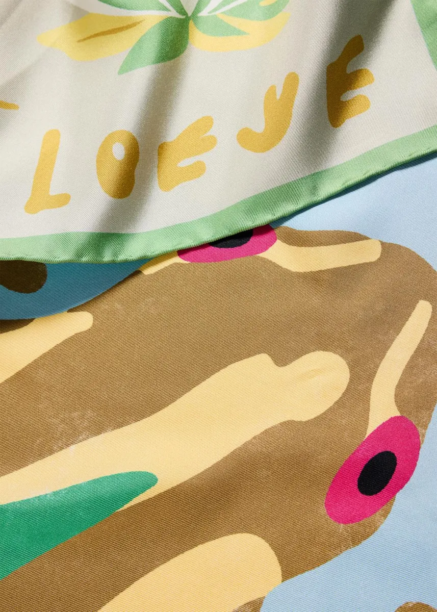 Loewe x Paula's Ibiza Frog-Print Silk Scarf | Thumbnail 4