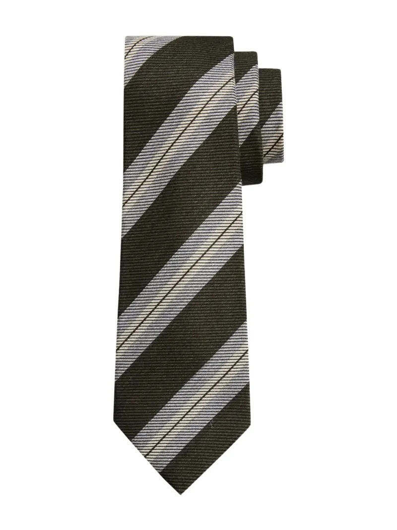 Kiton Men's Regimental Stripe Silk Sevenfold Tie
