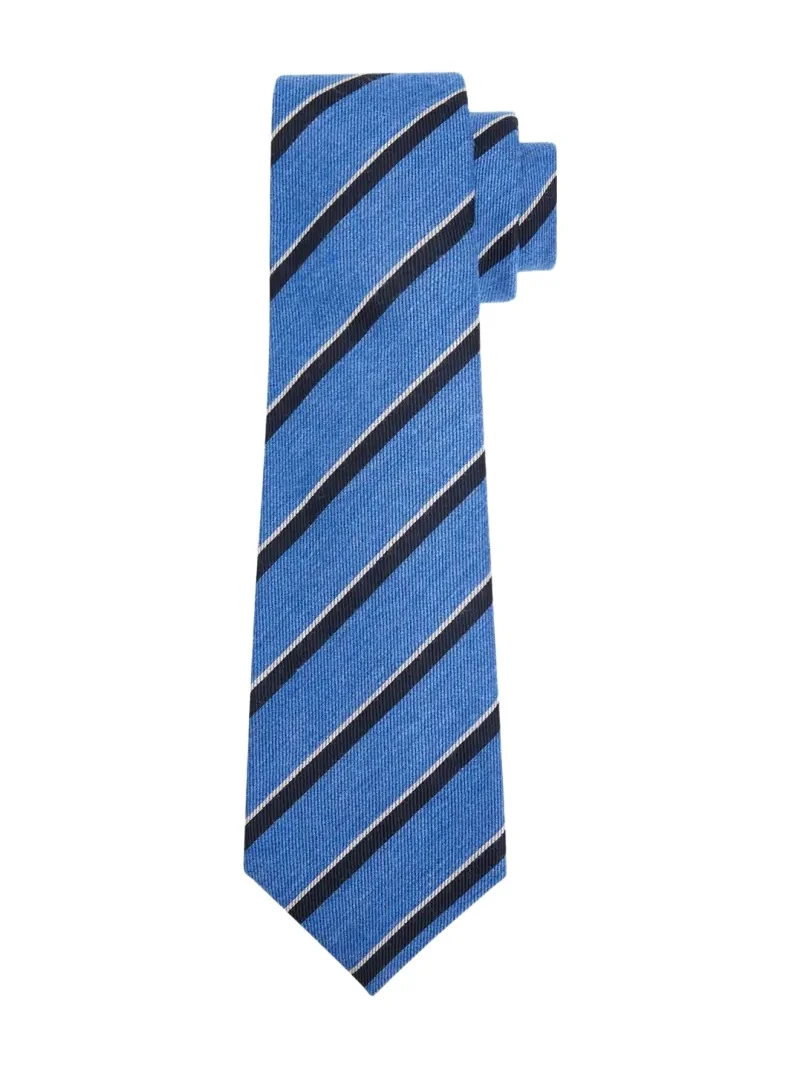 Kiton Men's Stripe Silk Sevenfold Tie