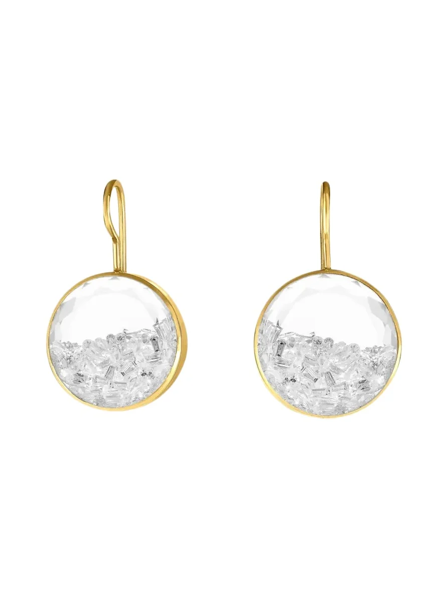 18K Yellow Gold Core 12 Earrings with Diamonds 18K Yellow Gold Core 12 Earrings with Diamonds