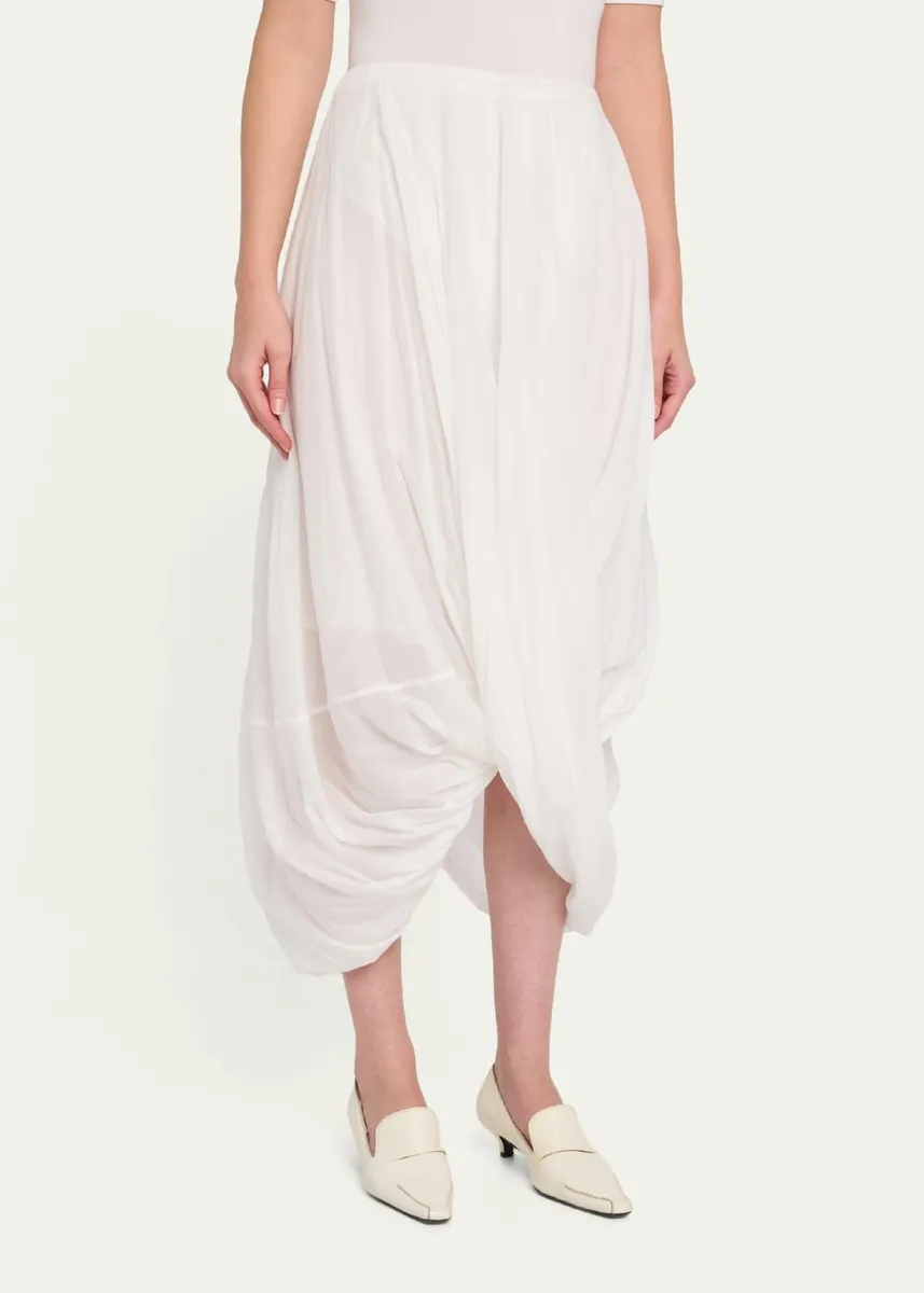 TOTEME Draped Cocoon Midi Skirt | Thumbnail 4