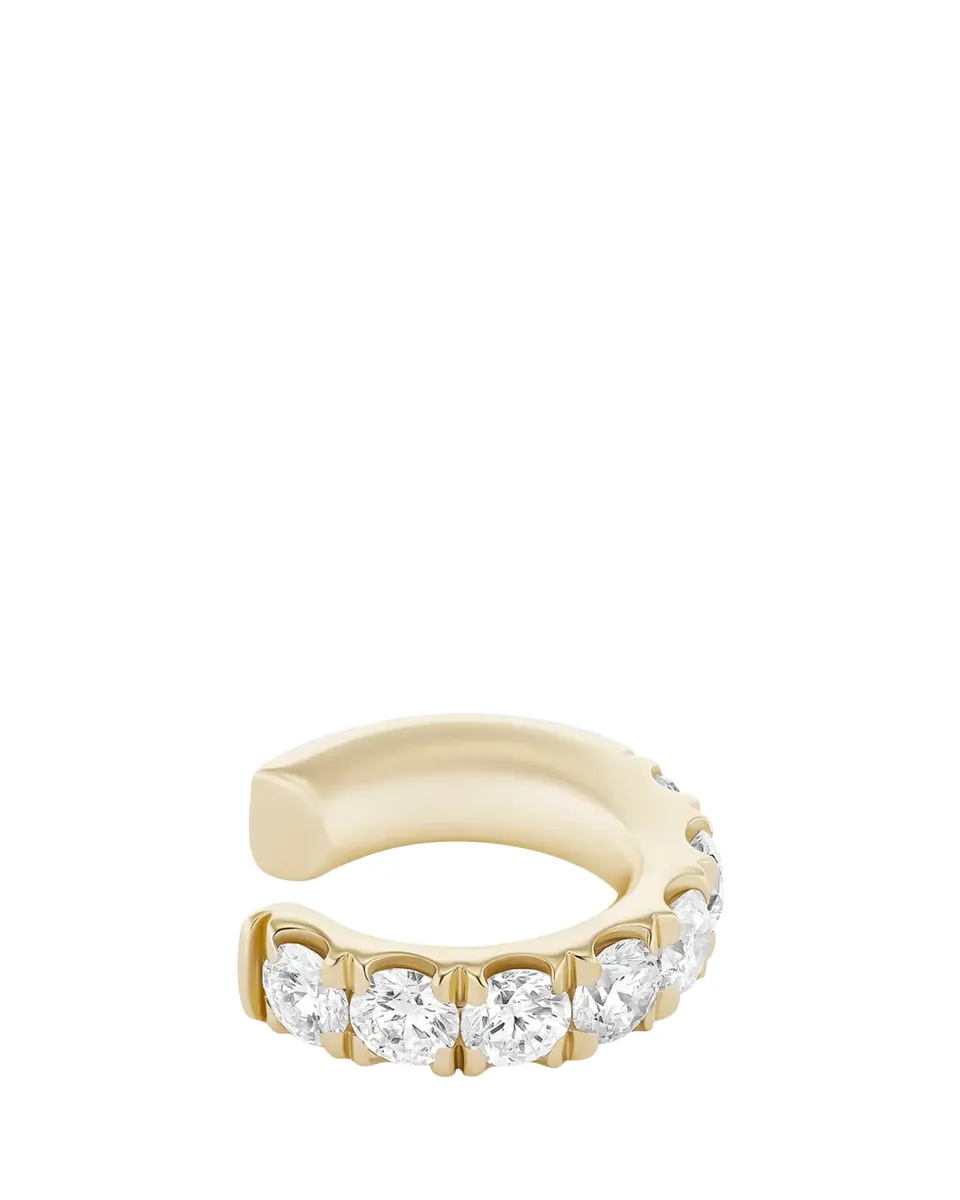 Melissa Kaye 18K Yellow Gold Clara Medium Ear Cuff with Diamonds, Single | Thumbnail 2 Melissa Kaye 18K Yellow Gold Clara Medium Ear Cuff with Diamonds, Single | Thumbnail 2