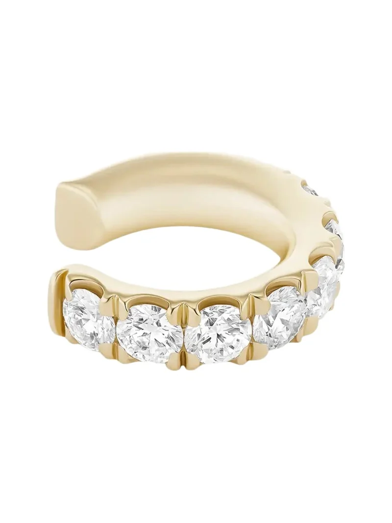 18K Yellow Gold Clara Medium Ear Cuff with Diamonds, Single 18K Yellow Gold Clara Medium Ear Cuff with Diamonds, Single