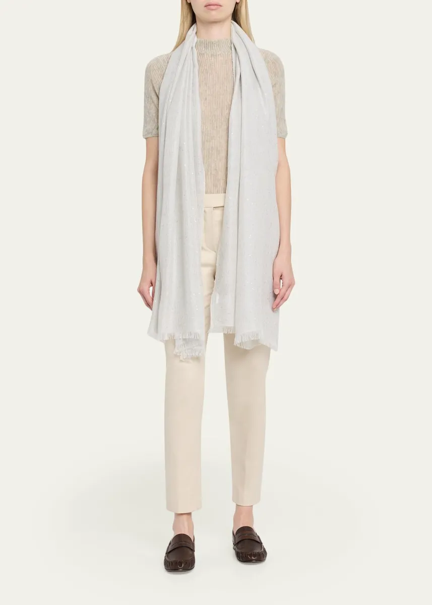 Brunello Cucinelli Sparkling Cashmere and Silk Scarf | Thumbnail 2