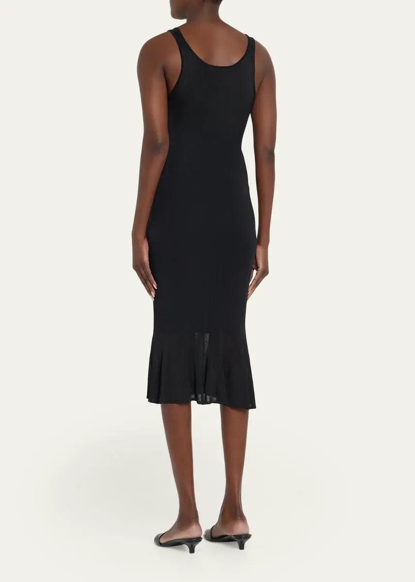 TOTEME Fluted Hem Sleeveless Midi Dress | Thumbnail 3 TOTEME Fluted Hem Sleeveless Midi Dress | Thumbnail 3