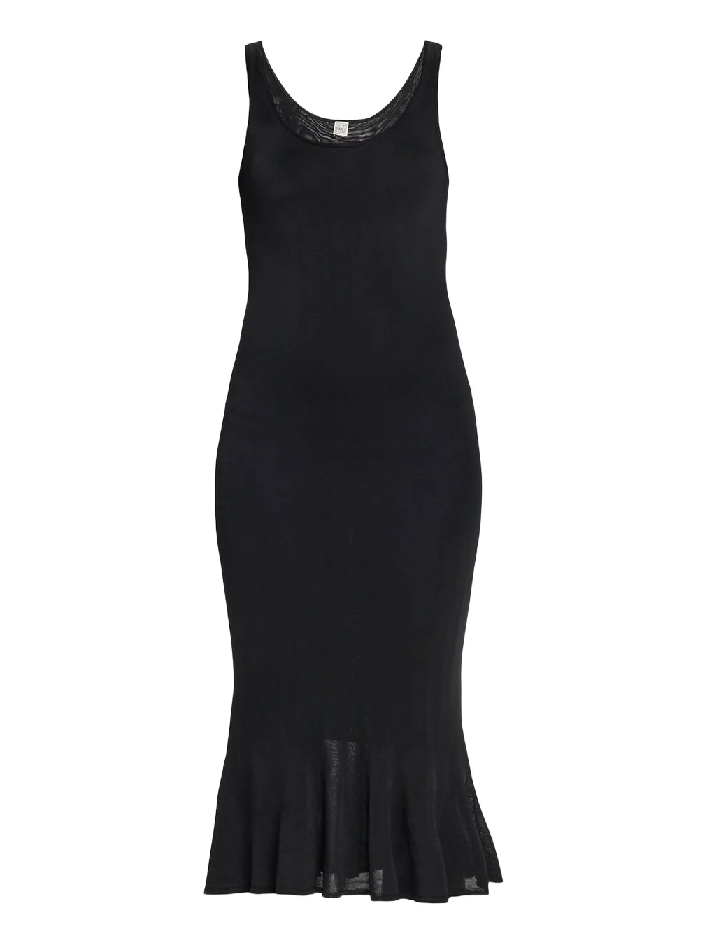Fluted Hem Sleeveless Midi Dress Fluted Hem Sleeveless Midi Dress