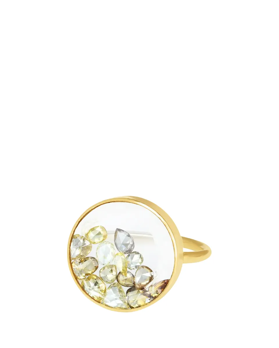 MORITZ GLIK Yellow Diamond Shaker Ring in 18k Gold | Thumbnail 2