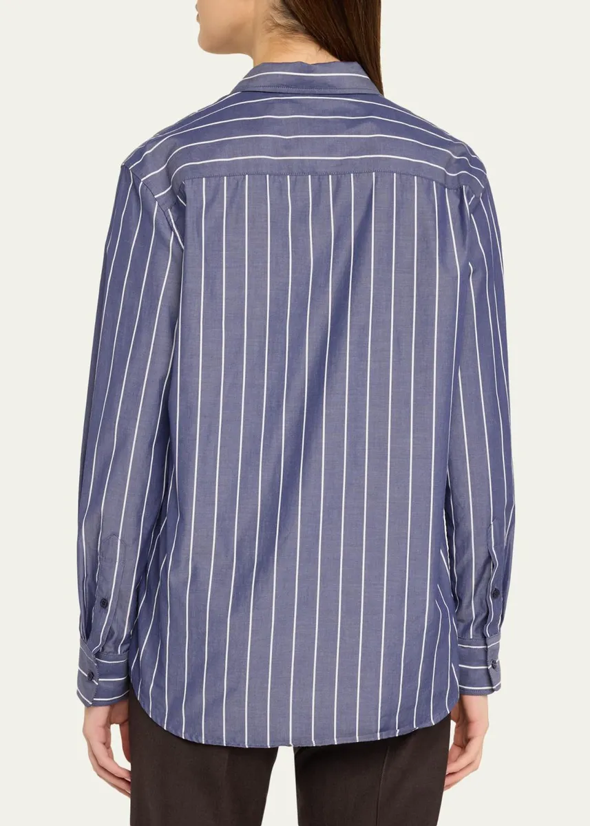 Nili Lotan Raphael Classic Striped Button-Down Shirt | Thumbnail 3 Nili Lotan Raphael Classic Striped Button-Down Shirt | Thumbnail 3