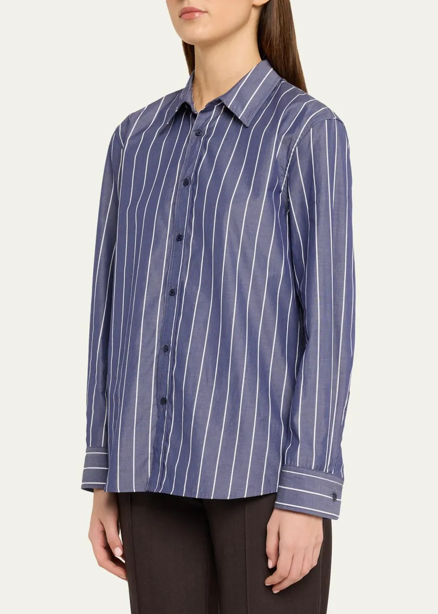 Nili Lotan Raphael Classic Striped Button-Down Shirt | Thumbnail 4 Nili Lotan Raphael Classic Striped Button-Down Shirt | Thumbnail 4