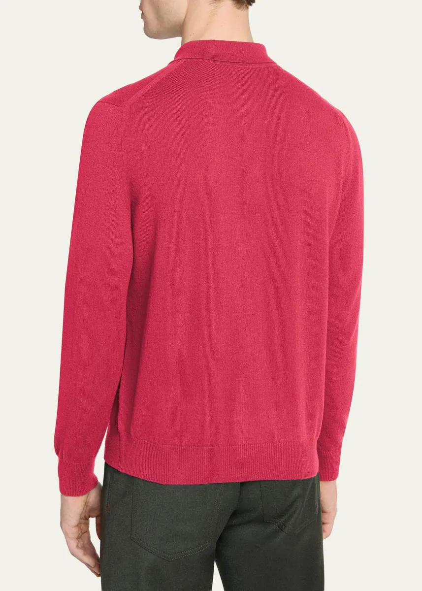 Kiton Men's Vicuna Wool and Cashmere Polo Sweater | Thumbnail 3 Kiton Men's Vicuna Wool and Cashmere Polo Sweater | Thumbnail 3