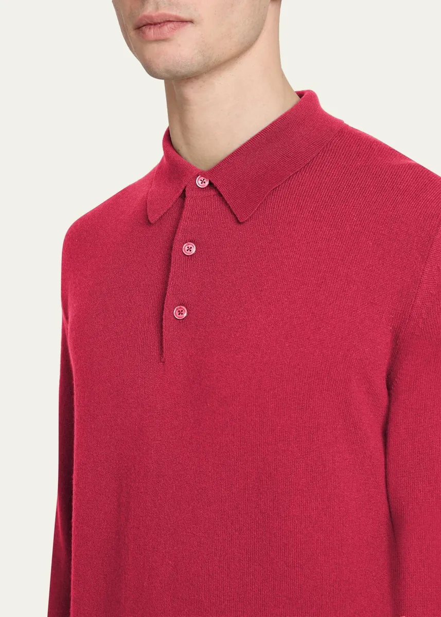 Kiton Men's Vicuna Wool and Cashmere Polo Sweater | Thumbnail 5 Kiton Men's Vicuna Wool and Cashmere Polo Sweater | Thumbnail 5
