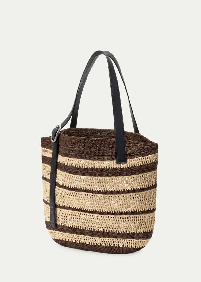 Loewe x Paula's Ibiza Loop Striped Raffia Basket Tote Bag | Thumbnail 2