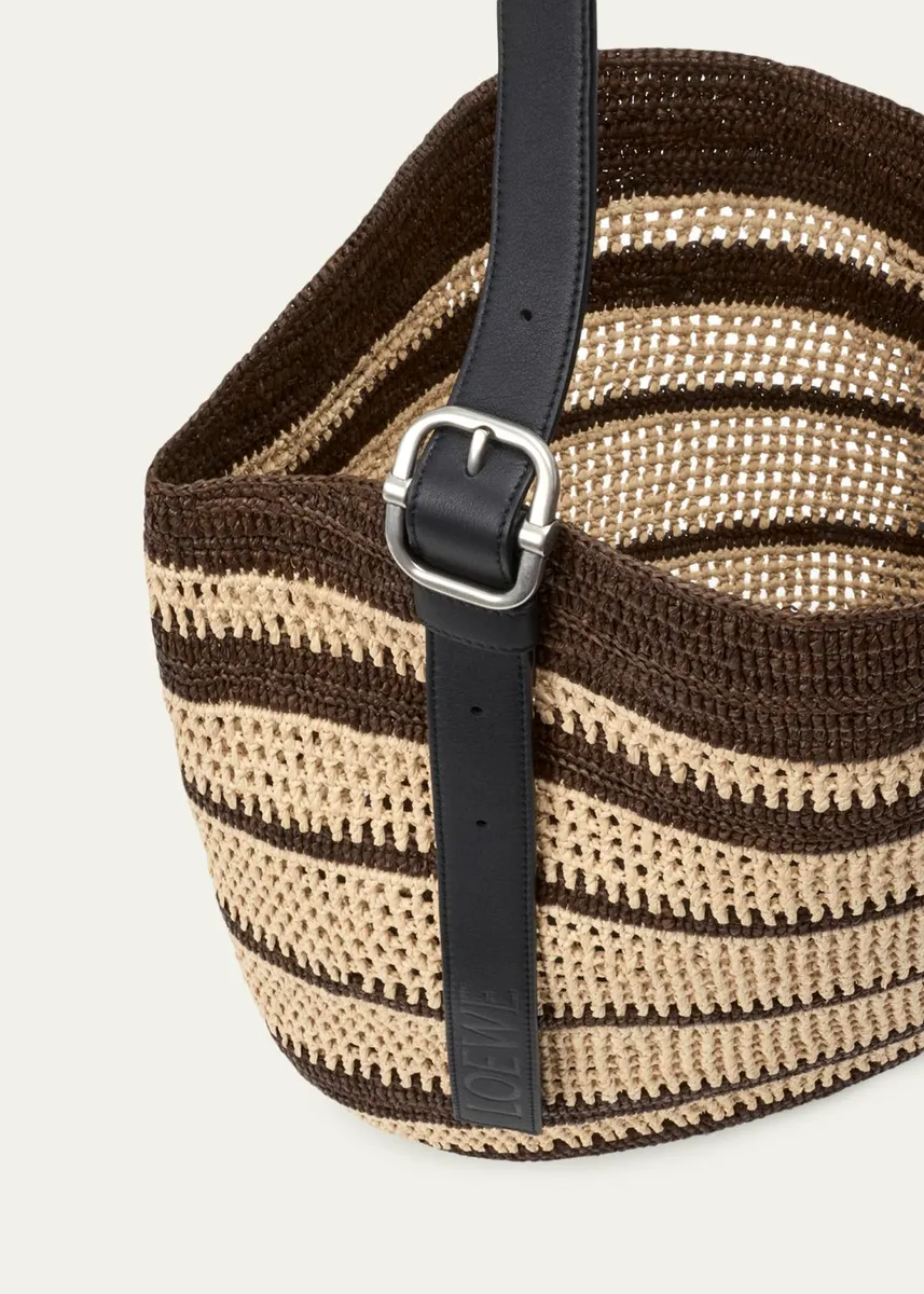 Loewe x Paula's Ibiza Loop Striped Raffia Basket Tote Bag | Thumbnail 3