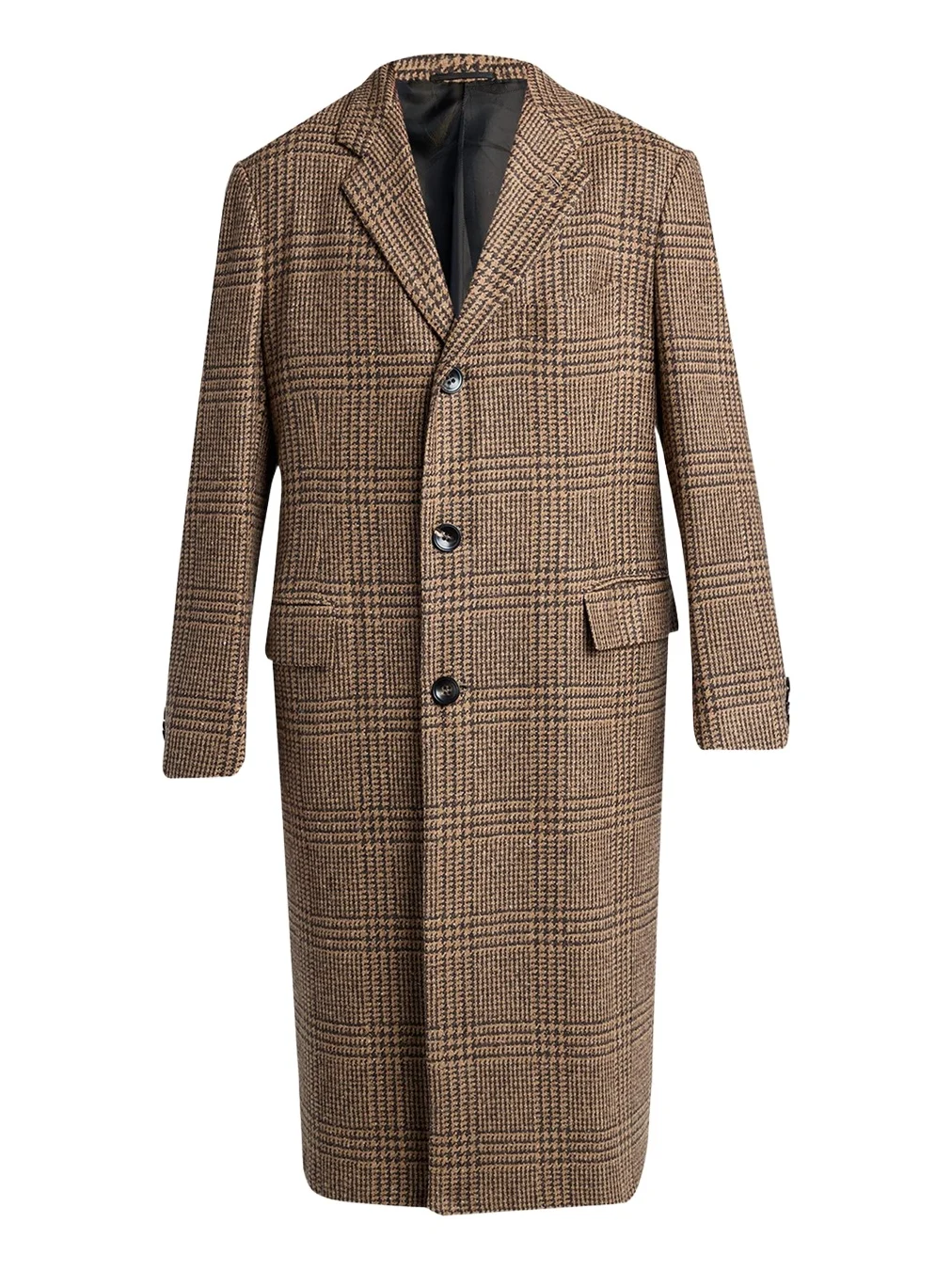 Kiton Men's Glen Plaid Cashmere and Virgin Wool Overcoat