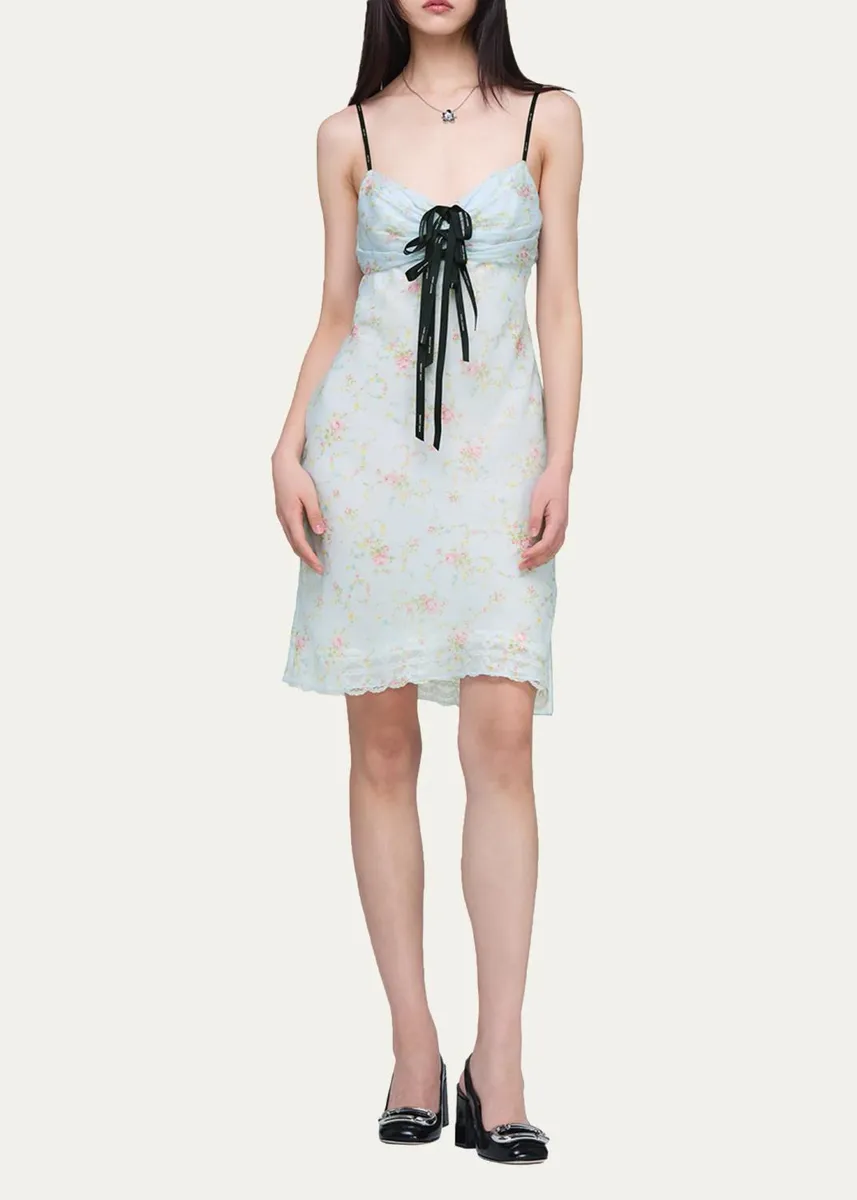 Marc Jacobs Blurred Floral Chiffon Mini Slip Dress | Thumbnail 2 Marc Jacobs Blurred Floral Chiffon Mini Slip Dress | Thumbnail 2