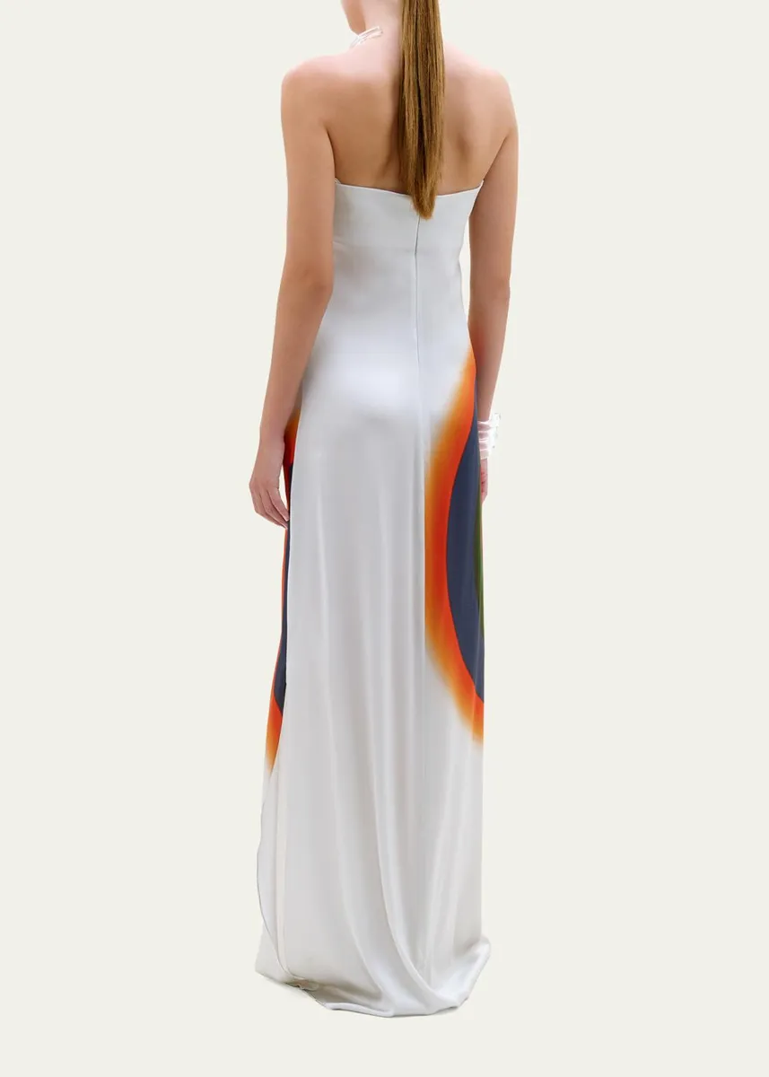 Silvia Tcherassi Bahiana Strapless Abstract-Print Silk Maxi Dress | Thumbnail 3