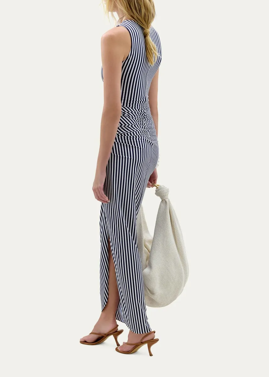 Silvia Tcherassi Leni Striped Twisted Sleeveless Maxi Dress | Thumbnail 3