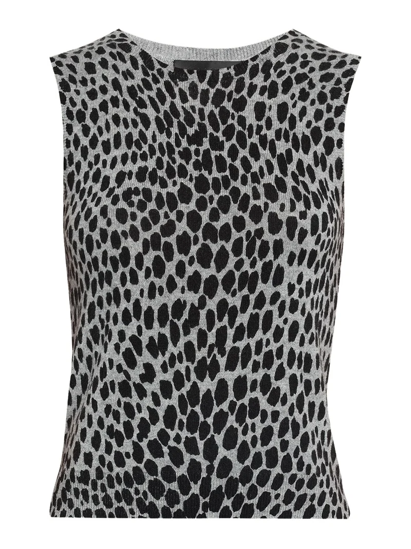 Nessa Cheetah Cashmere Sweater Tank Nessa Cheetah Cashmere Sweater Tank