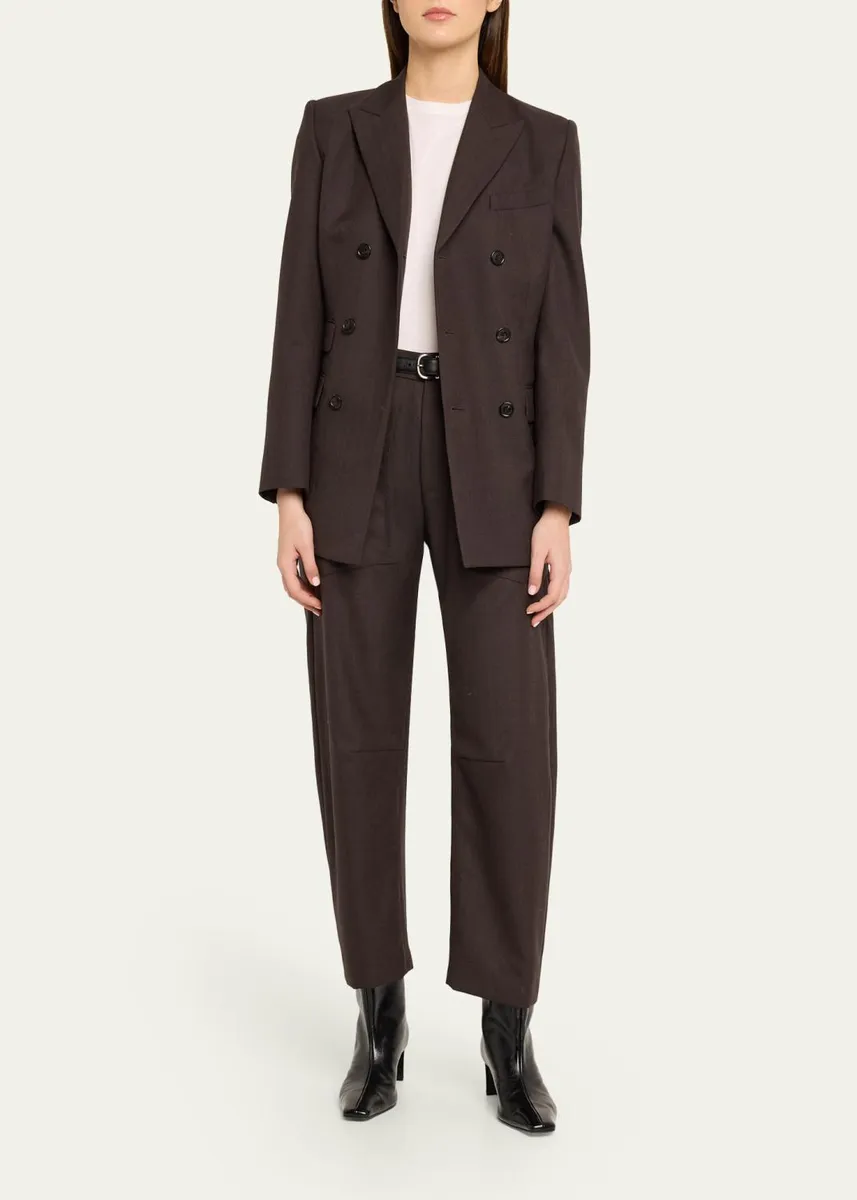 Nili Lotan Shon Virgin Wool Barrel-Leg Pants | Thumbnail 2 Nili Lotan Shon Virgin Wool Barrel-Leg Pants | Thumbnail 2