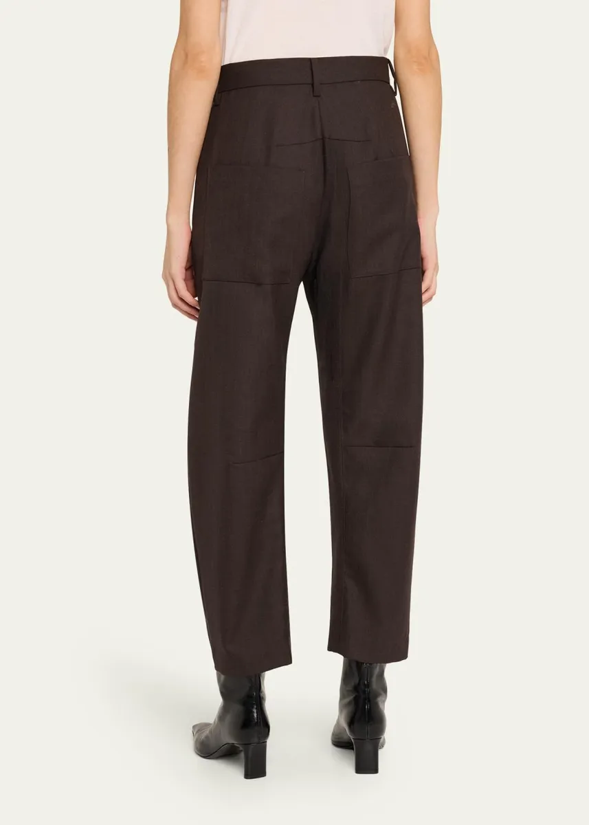 Nili Lotan Shon Virgin Wool Barrel-Leg Pants | Thumbnail 3 Nili Lotan Shon Virgin Wool Barrel-Leg Pants | Thumbnail 3