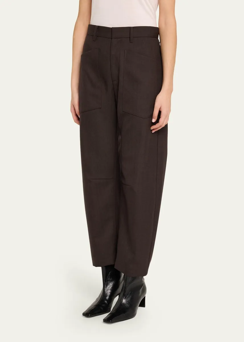 Nili Lotan Shon Virgin Wool Barrel-Leg Pants | Thumbnail 4 Nili Lotan Shon Virgin Wool Barrel-Leg Pants | Thumbnail 4