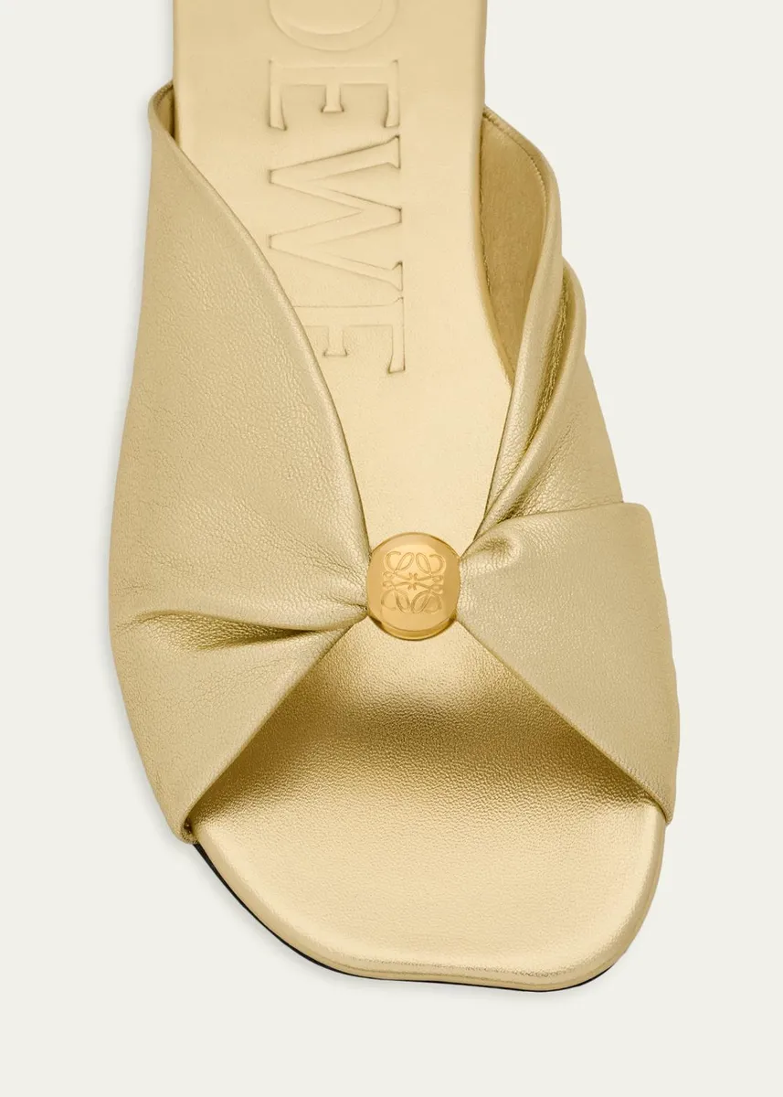 Loewe x Paula's Ibiza Pebble Soft Metallic Leather Slide Sandals | Thumbnail 3 Loewe x Paula's Ibiza Pebble Soft Metallic Leather Slide Sandals | Thumbnail 3