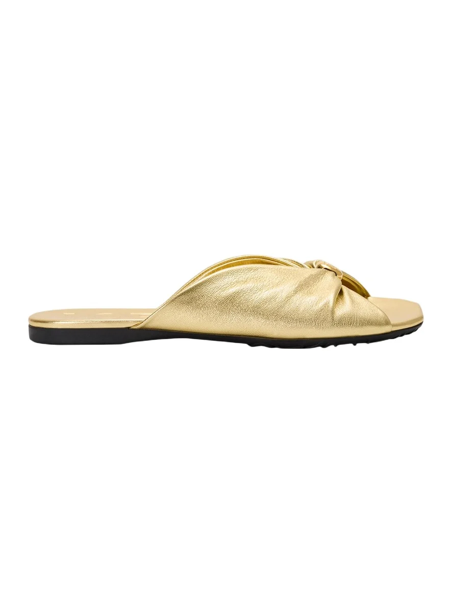 x Paula's Ibiza Pebble Soft Metallic Leather Slide Sandals x Paula's Ibiza Pebble Soft Metallic Leather Slide Sandals
