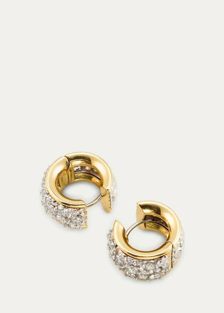 Paul Morelli 18K Two-Tone Gold Diamond Hoop Earrings, Large | Thumbnail 3 Paul Morelli 18K Two-Tone Gold Diamond Hoop Earrings, Large | Thumbnail 3