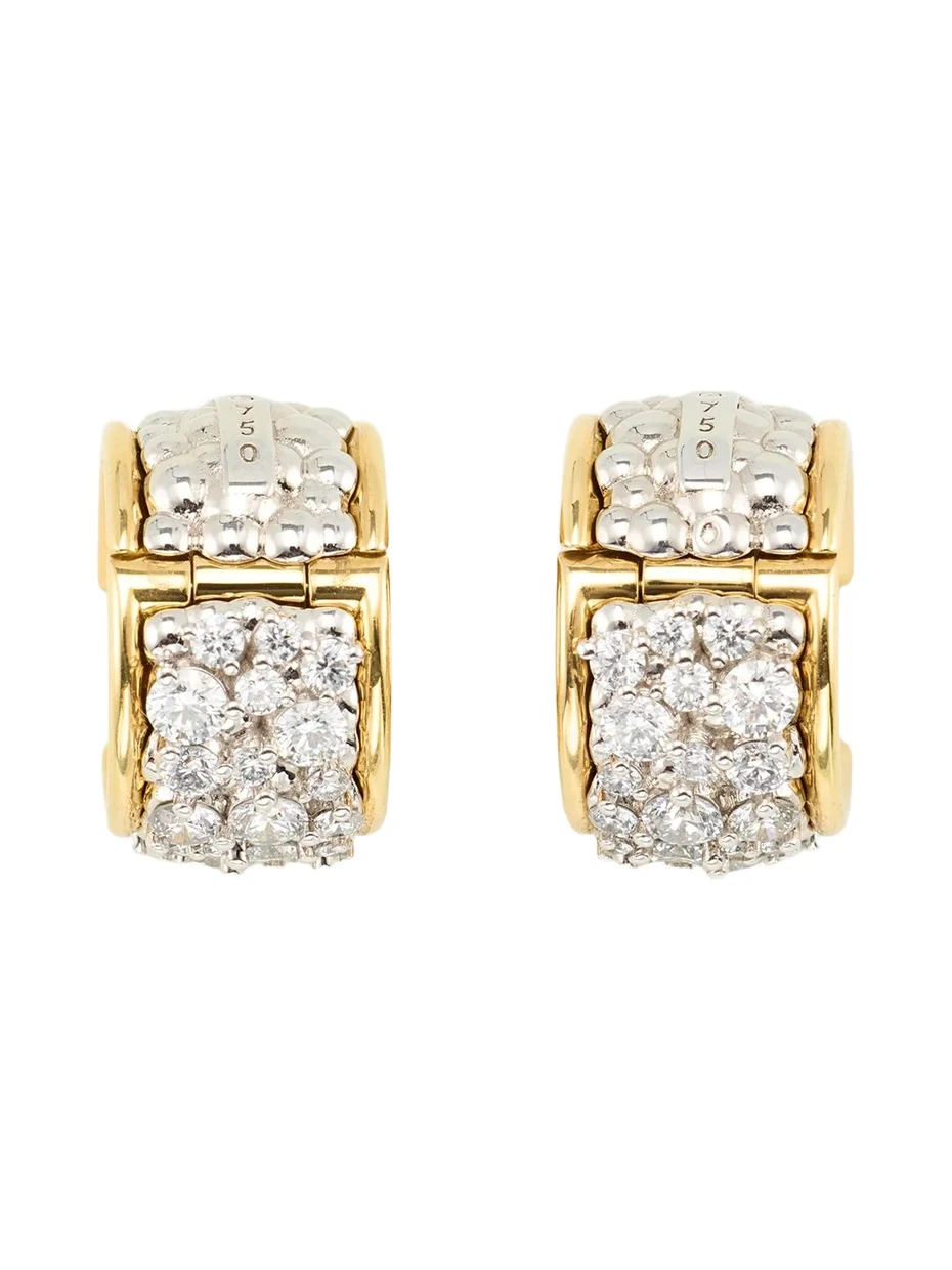 Paul Morelli 18K Two-Tone Gold Diamond Hoop Earrings, Large