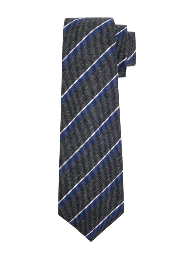Kiton Men's Stripe Silk Sevenfold Tie
