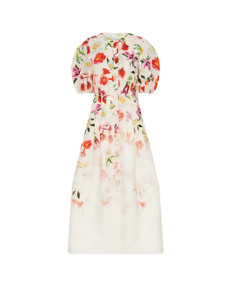 Gabriela Hearst Ignis Degrade Floral-Print Linen Puff-Sleeve Midi Dress | Thumbnail 2 Gabriela Hearst Ignis Degrade Floral-Print Linen Puff-Sleeve Midi Dress | Thumbnail 2