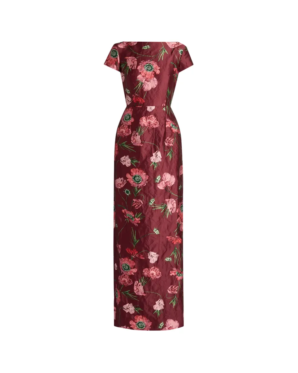 Erdem Floral Textured Satin Tailored Midi Dress | Thumbnail 2 Erdem Floral Textured Satin Tailored Midi Dress | Thumbnail 2