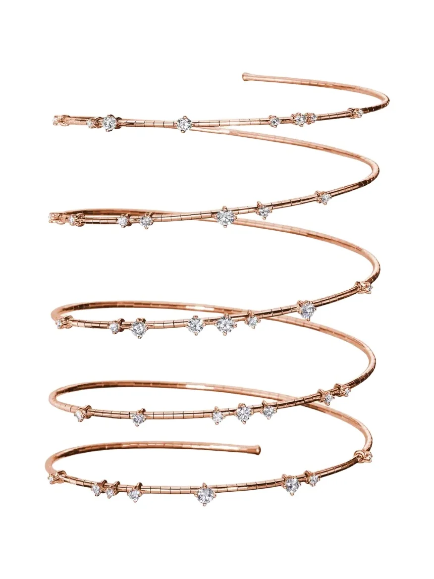 18K Rose Gold Diamond 5 Row Wrap Bracelet 18K Rose Gold Diamond 5 Row Wrap Bracelet