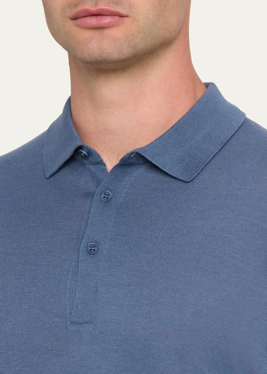 John Smedley Men's Cotton Polo Shirt | Thumbnail 5 John Smedley Men's Cotton Polo Shirt | Thumbnail 5