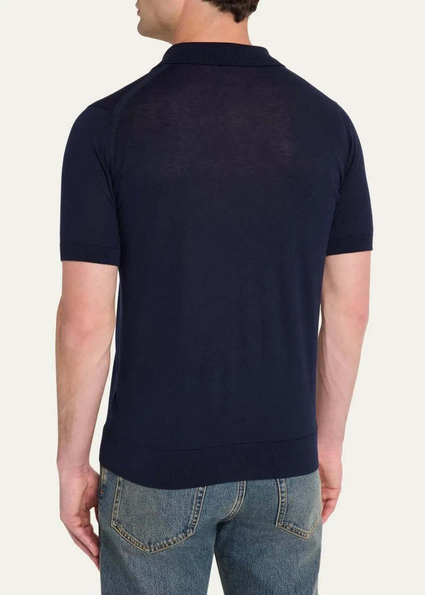 John Smedley Men's Cotton Polo Shirt | Thumbnail 3 John Smedley Men's Cotton Polo Shirt | Thumbnail 3
