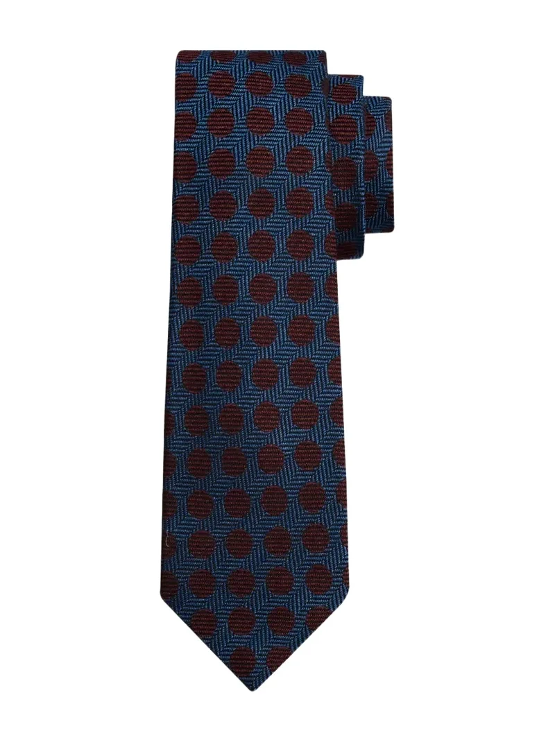 Kiton Men's Herringbone Polka Dot Silk Sevenfold Tie
