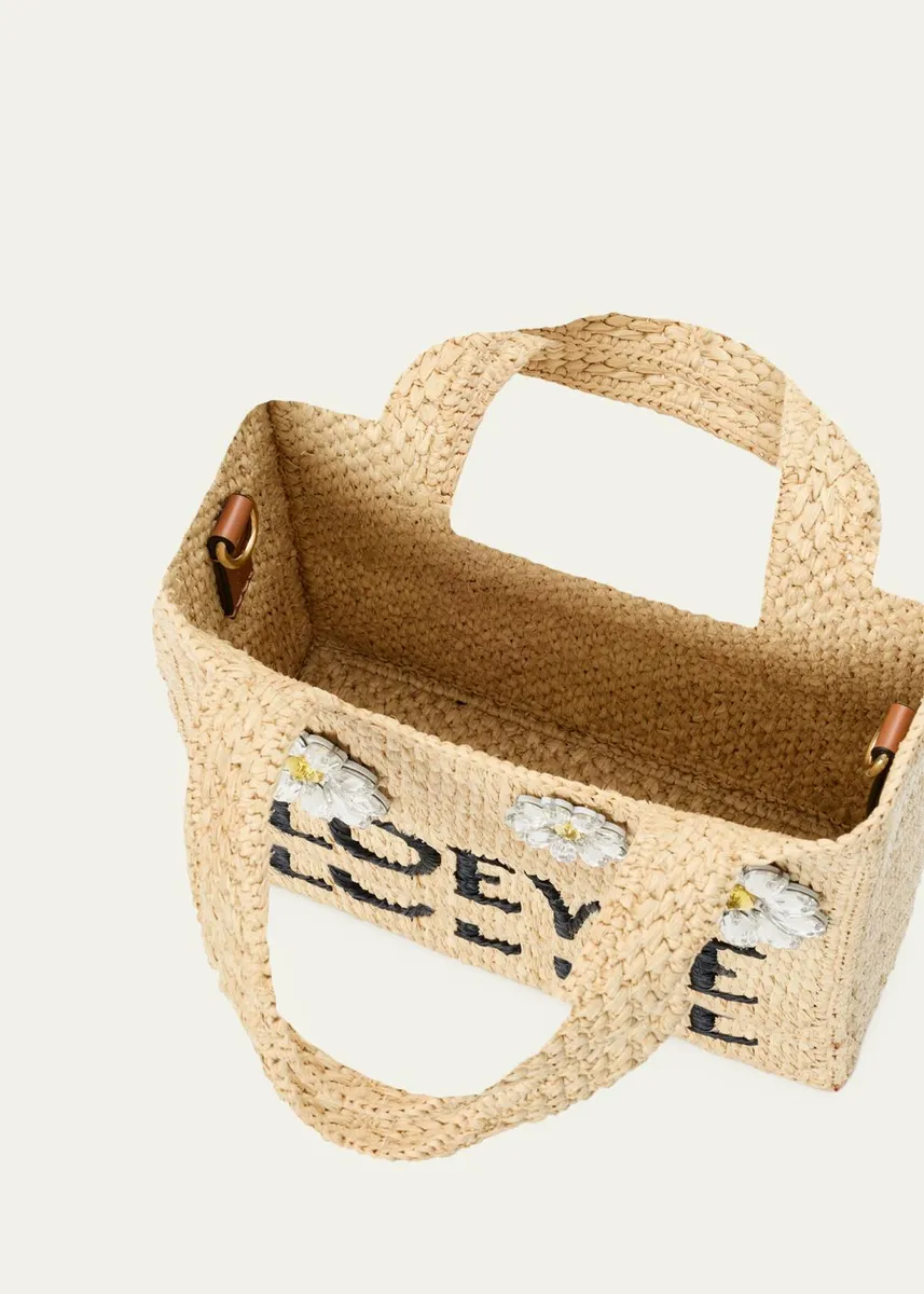 Loewe x Paula's Ibiza Crystal Floral Applique Raffia Tote Bag | Thumbnail 3 Loewe x Paula's Ibiza Crystal Floral Applique Raffia Tote Bag | Thumbnail 3